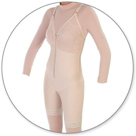 Mid Thigh Body Shaper with Bra Top - Contour MD Style 27B