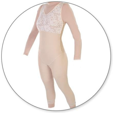 Mid Calf Body Shaper with Side Zippers - Contour MD Style 28Z