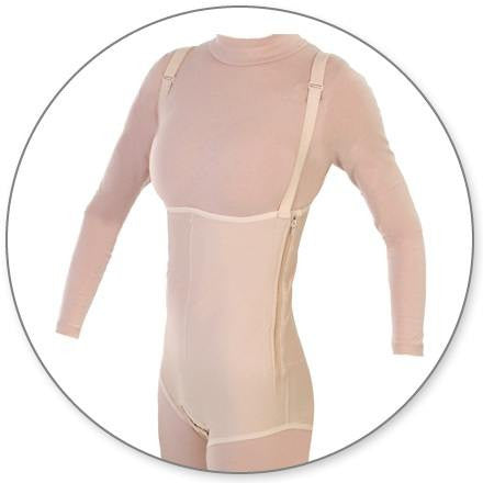 Style 37Z - Brief Body Garment, Side Zippers With Suspenders